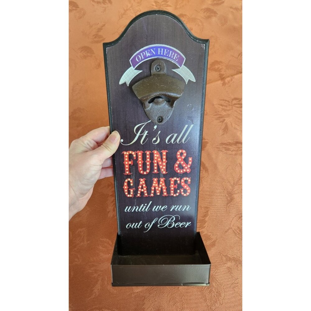 Bottle Opener With Catch Tray Decor